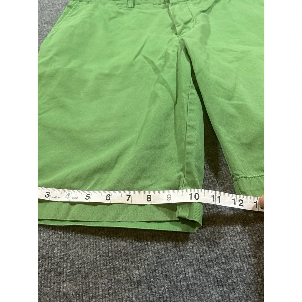 VTG Polo Ralph Lauren Green Chino Shorts Cotton Sz 34 Mens Golf Flat Front